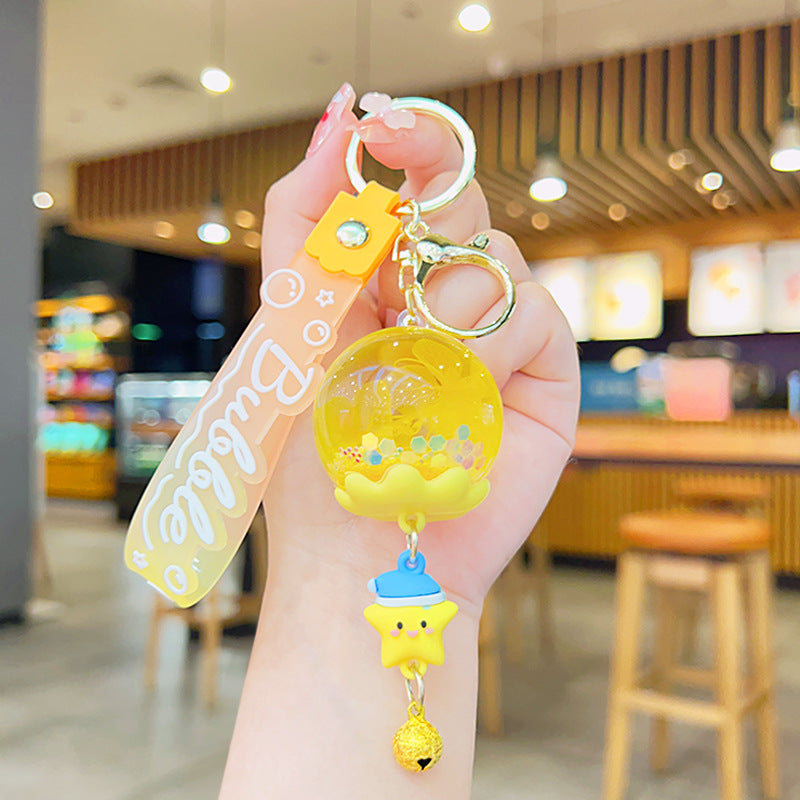 Wholesale Dried Flower Quicksand Liquid Acrylic Keychain